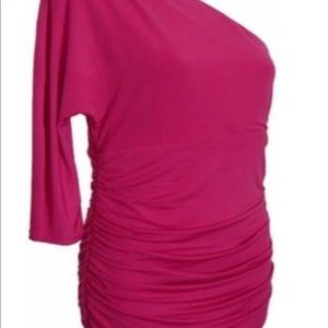 Express One Shoulder Ruched Dress